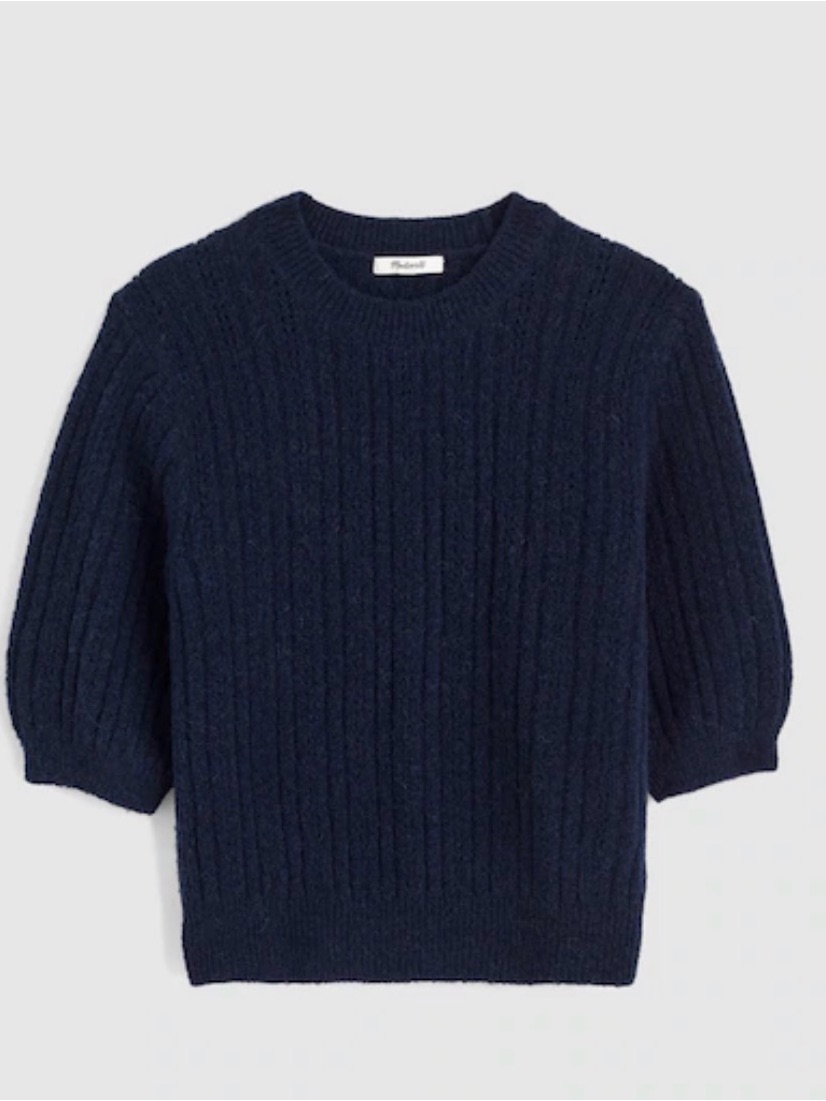 Nwt. Madewell Cloudsoft Short-Sleeve Sweater Tee